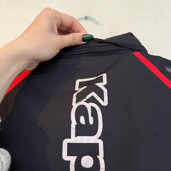 Kappa Mens Black Red Zip Up Athletic Jacket Size Large Hooded - Picture 4 of 10